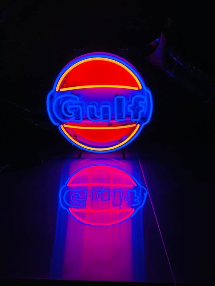 Amazon.co.jp: Gulf ガルフ ネオン看板 オイル スノコ 世田谷